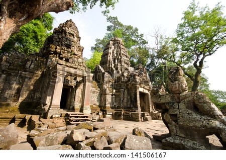 Ancient buddhist khmer temple in Angkor complex, Cambodia