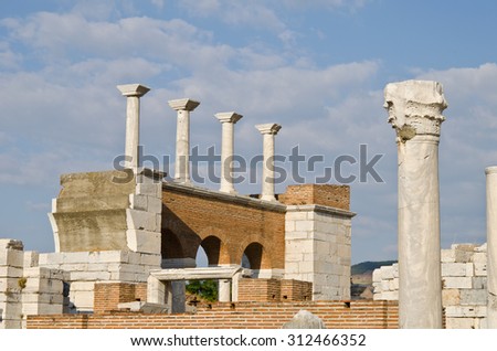 Ruins of st. Johns Basilica at Ayasuluk Hill, Selcuk Ephesus IZMIR, Turkey