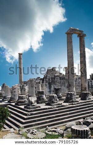 view of Temple of Apollo in antique city of Didyma