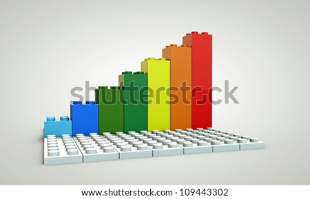 graph bar shaped plastic bricks