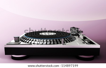 dj set isolated on pink background in old grunge photo