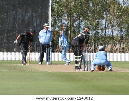 New Zealand womens cricket captain Haidee Tiffen faces a delivery from Indian medium pace bowler Rumeli Dhar during the fourth one day international held at Lincoln, New Zealand.