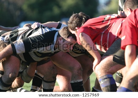 New Zealand club Rugby Action.  Methven vs Leeston.  Scrum action