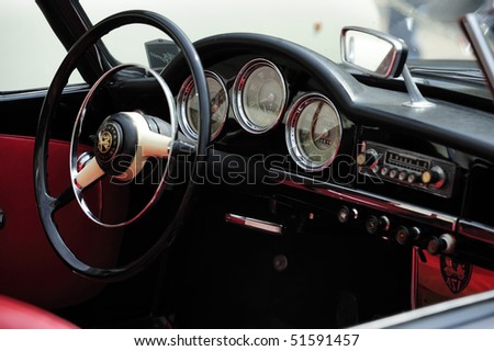 BELGRADE - APRIL 10: Alfa Romeo dashboard seen on \