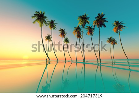 Similar – Image, Stock Photo Sunset over calm sea coast