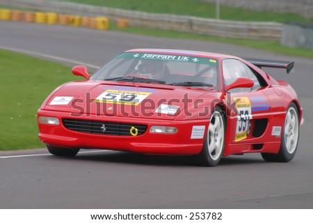 Ferrari F335 GT racing car at Castle Combe racing circuit