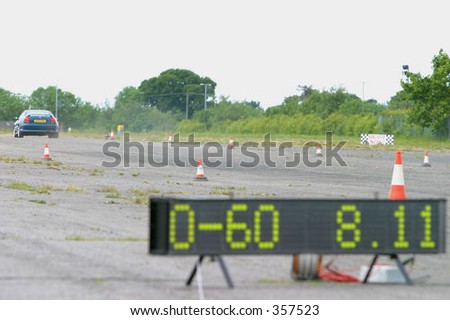 Car racing at speed trial