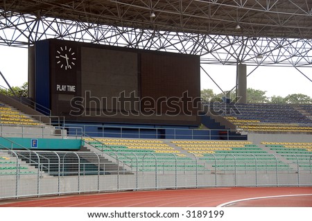 electronic score board  in a empty stadium
