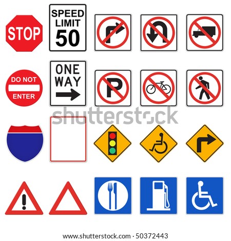 Three Dimensional Road Signs (Front Viewed) Stock Photo 50372443 ...