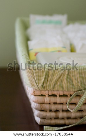how a basket of diapers looks after a week with a newborn (and no sleep!)