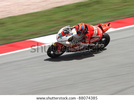 SEPANG, MALAYSIA-OCT. 21: Stefan Bradl of Viessmann Kiefer Racing in action during practice session of Shell Advance Malaysian Moto GrandPrix on Oct. 21 2011 in Sepang, Malaysia.