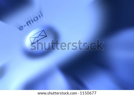 Conceptual image to illustrate the instant delivery of messages sent via e-mail. Zoom blur used for sense of movement and speed.