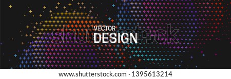 Abstract colorful circle shapes. Trendy graphic design template. Banner or cover template. Vector illustration. Cloud or splash of partricles.