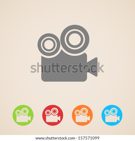 Vector Movie Camera Icons - 157571099 : Shutterstock