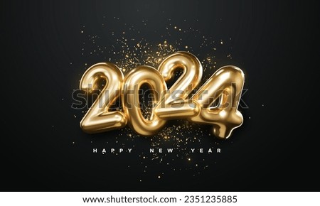 Similar – Image, Stock Photo Celebrating with Gold foil balloons numeral 21 and sparkler at night. Happy New year 2021 celebration.