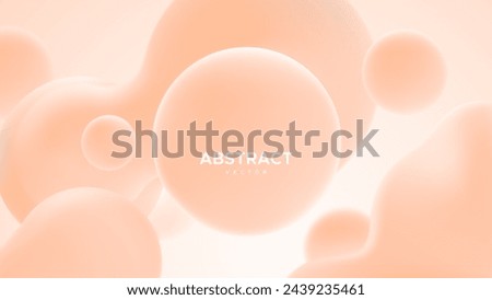 Abstract background with peach fuzz metaball shapes. Morphing organic blobs. Vector 3d illustration. Abstract 3d background. Liquid shapes. Banner or sign design