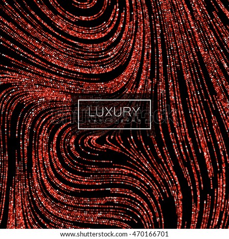 Luxury festive background with shiny red ruby glitters. Vector illustration of red glittering swirled texture