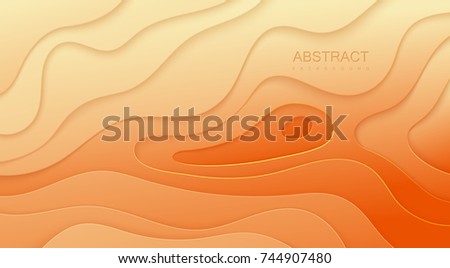 Abstract Orange Background With Paper Cutout Layers Vector Illustration Material Design Abstract Orange Background With Paper Cutout Layers Vector Illustration Material Design
