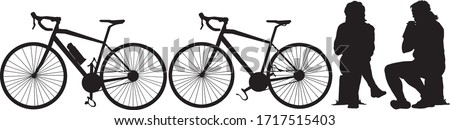 Similar – Image, Stock Photo shadow of cyclist taking photo