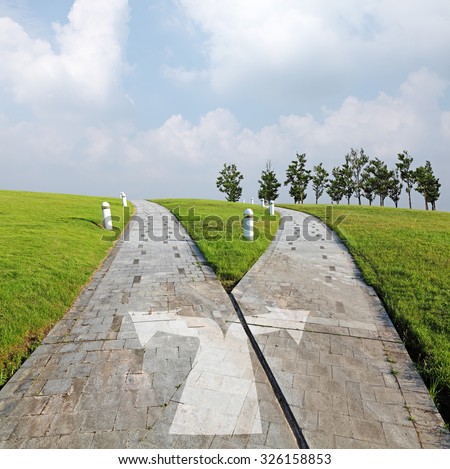 Similar – Image, Stock Photo Crossroads Horizon