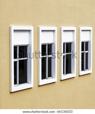 An image of a row of four clean window frame.