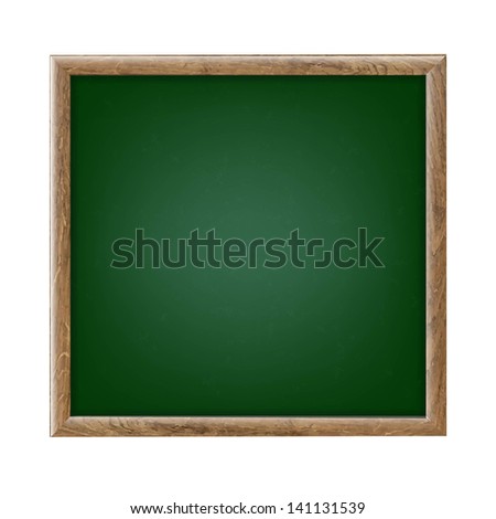 Green Chalk Board With Gradient Mesh, Vector Illustration