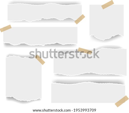 White Ripped paper Isolated White Background With Gradient Mesh, Vector Illustration Stockfoto © 