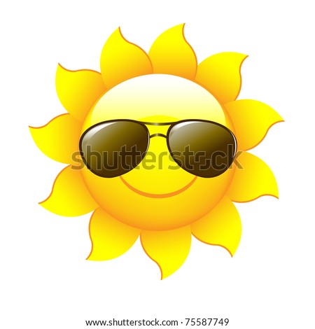 Cartoon Sun Characters, Isolated On White Background, Vector ...