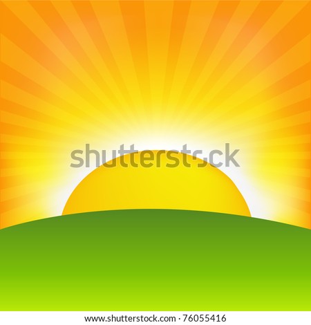 Sunset And Horizon, Vector Illustration - 76055416 : Shutterstock