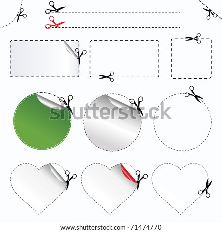 Blanks Advertising Coupon Cut From Sheet Of Paper,  Isolated On White Background, Vector Illustration