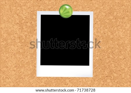 Cork Board With Photo, Vector Illustration