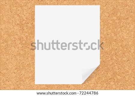 Cork Board With Paper, Vector Illustration