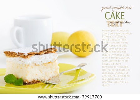 vanilla and custard cream cake dessert