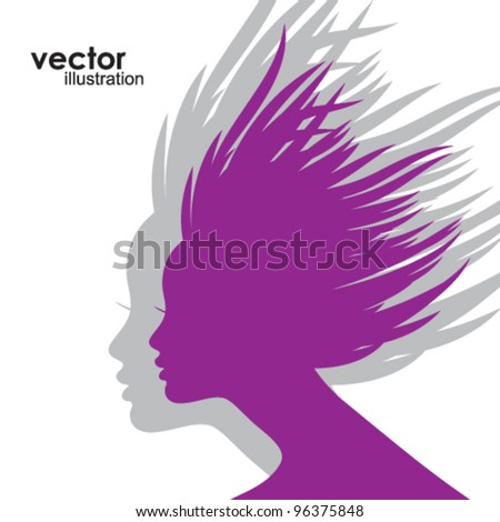 Woman Face Silhouette Stock Vector Illustration 96375848 : Shutterstock