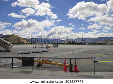 QUEENSTOWN, NEW ZEALAND - June 30, 2015: Queenstown Airport is New Zealandâ??s fourth busiest airport for passenger numbers, hosting 1.25 million passengers in the 2013-2014 financial year.