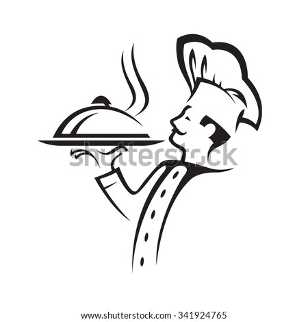 chef with tray of food in hand