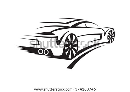 Abstract Monochrome Illustration Of A Car - 374183746 : Shutterstock