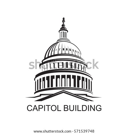 United States Capitol building icon in Washington DC. Vector illustration