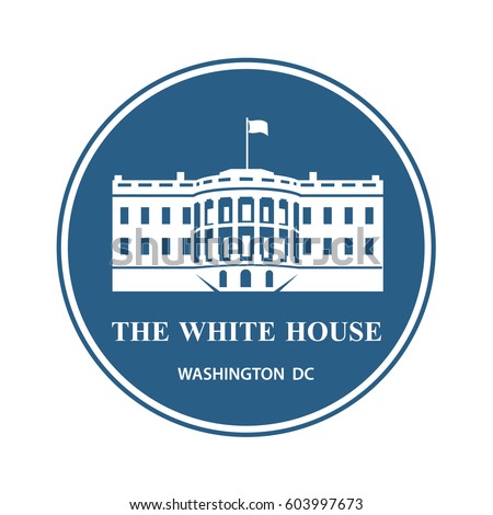 White house building icon in Washington DC. Vector illustration