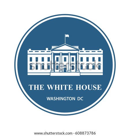 White house building icon in Washington DC. Vector illustration