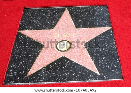 LOS ANGELES - JUL 9:  Slash Walk of Fame star at the Hollywood Walk of Fame Ceremony for Slash at Hard Rock Cafe at Hollywood & Highland on July 9, 2012 in Los Angeles, CA