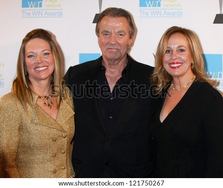 LOS ANGELES - DEC 12:  Maria Bell, Eric Braeden, Genie Francis arrive at the 14th Annual Women\'s Image Network Awards at Paramount Theater on December 12, 2012 in Los Angeles, CA