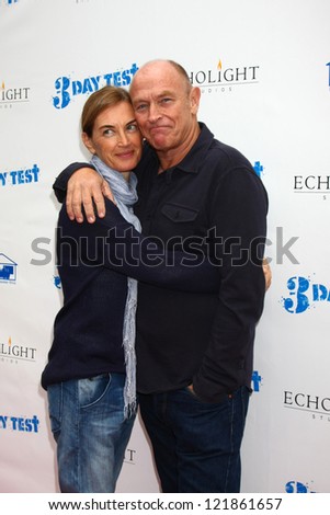 LOS ANGELES - DEC 8:  Amanda Pays, Corbin Bernsen arrive to the \'3 Day Test\' Screening at Downtown Independent Theater on December 8, 2012 in Los Angeles, CA