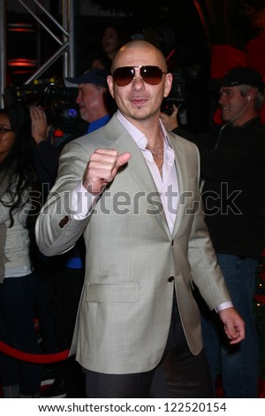 LOS ANGELES - DEC 20:  Pitbull at the \'X Factor\' Season Finale at CBS Television City on December 20, 2012 in Los Angeles, CA