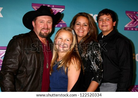 LOS ANGELES - DEC 20:  Tate Stevens - Winner of 2012 X Factor, with his family at the \'X Factor\' Season Finale at CBS Television City on December 20, 2012 in Los Angeles, CA