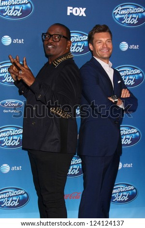 LOS ANGELES - JAN 9:  Randy Jackson, Ryan Seacrest attends the \'American Idol\' Premiere Event at Royce Hall, UCLA on January 9, 2013 in Westwood, CA
