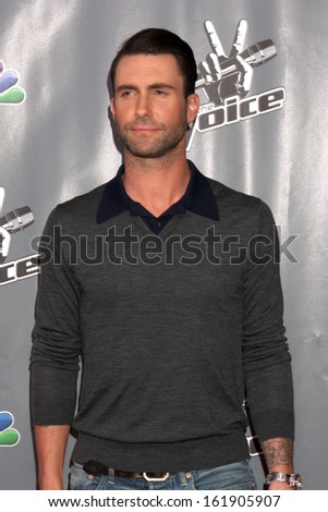 LOS ANGELES - NOV 7:  Adam Levine_ at the The Voice Season 5 Judges Photocall at Universal Studios Lot on November 7, 2013 in Los Angeles, CA