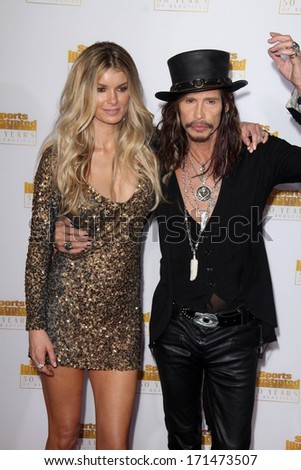 LOS ANGELES - JAN 14:  Marisa Miller, Steven Tyler at the 50th Anniversary Of Sports Illustrated Swimsuit Issue at Dolby Theater on January 14, 2014 in Los Angeles, CA