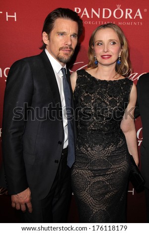 LOS ANGELES - FEB 10:  Ethan Hawke, Julie Delpy at the The Hollywood Reporter\'s Annual Nominees Night Party at Spago on February 10, 2014 in Beverly Hills, CA