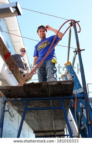 LOS ANGELES - MAR 8:  Dominic Zamprogna at the 5th Annual General Hospital Habitat for Humanity Fan Build Day at Private Location on March 8, 2014 in Lynwood, CA